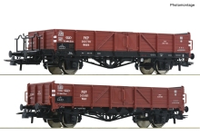 Roco 6600150 - H0 - 2-tlg. Set Offene Güterwagen, PKP, Ep. III